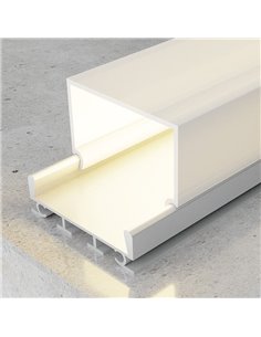 Perfil de aluminio colgante CUBIK para tiras LED 2 metros, con tapas y difusor alto, 26x23mm, LM3773