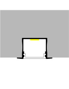 Perfil empotrable de aluminio VILKAD para tiras LED 2 metros con grapas, tapas y difusor, 30x20,5mm, LM3771 2