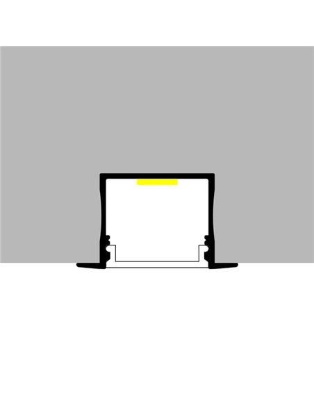 Perfil empotrable de aluminio VILKAD para tiras LED 2 metros con grapas, tapas y difusor, 30x20,5mm, LM3771