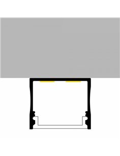 Perfil superficie de aluminio SUMO para tiras LED con grapas, tapas y difusor, 2 metros 23,5x20,5mm, LM3769 2