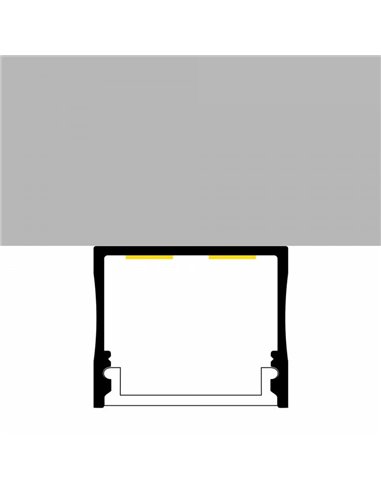 Perfil superficie de aluminio SUMO para tiras LED con grapas, tapas y difusor, 2 metros 23,5x20,5mm, LM3769