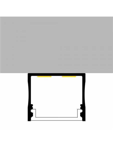 Perfil superficie de aluminio SUMO para tiras LED con grapas, tapas y difusor, 2 metros 23,5x20,5mm, LM3769