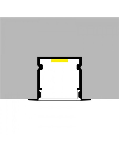 Perfil empotrable TRAMONT para tiras LED 2 metros con grapas, tapas y difusor, 27x20mm), LM3767