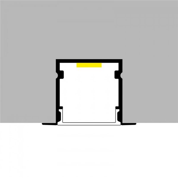 Perfil empotrable TRAMONT para tiras LED 2 metros con grapas, tapas y difusor, 27x20mm), LM3767