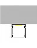 Perfil de superficie aluminio ROPE para tiras LED 2 metro, completo: con grapas, tapas y difusor, 20x20mm, LM3765