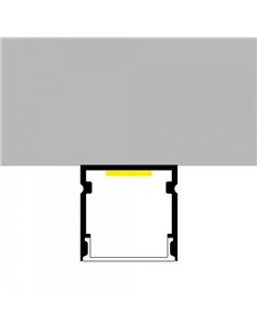 Profilé de surface en aluminium ROPE pour rubans LED, 2 mètres, complet : avec clips, embouts et diffuseur, 20 x 20 mm, LM3765 2