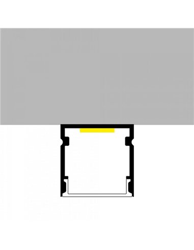 Perfil de superficie aluminio ROPE para tiras LED 2 metro, completo: con grapas, tapas y difusor, 20x20mm, LM3765