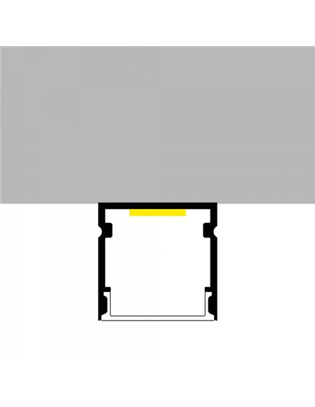 Perfil de superficie aluminio ROPE para tiras LED 2 metro, completo: con grapas, tapas y difusor, 20x20mm, LM3765