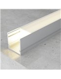 Perfil de superficie aluminio ROPE para tiras LED 2 metro, completo: con grapas, tapas y difusor, 20x20mm, LM3765