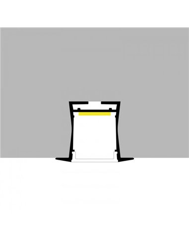 Perfil empotrable estrecho BIFY para tiras LED, 2 metros incluye tapas y difusor, 36,01x27,6mm, LM3761