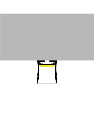 Profilé de suspension en aluminium PETIT pour rubans LED 2 mètres (avec embouts, avec diffuseur, 23,57 x 27,6 mm) (LM3759)