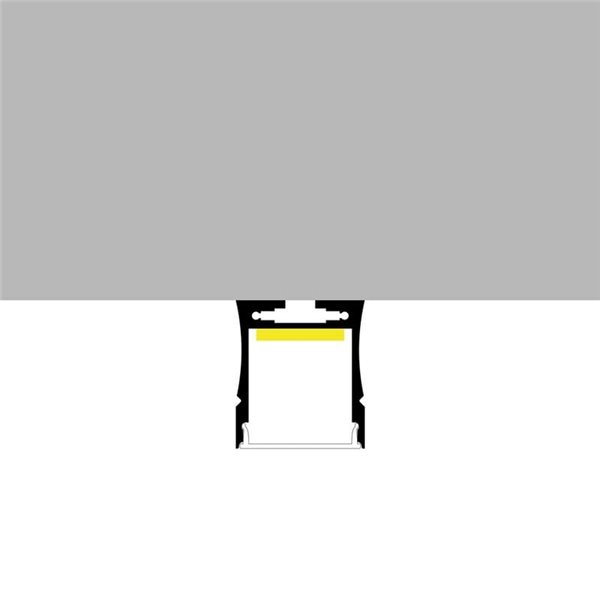 Perfil colgante de aluminio PETIT para tiras LED 2 metros (con tapas, con difusor, 23,57x27,6mm) (LM3759)