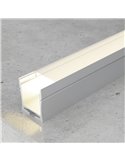 Perfil colgante de aluminio PETIT para tiras LED 2 metros (con tapas, con difusor, 23,57x27,6mm) (LM3759)