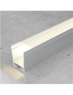 Perfil de alumínio PETIT para fitas de LED de 2 metros (com tampas de extremidade, com difusor, 23,57x27,6mm) (LM3759)