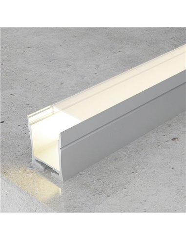 Perfil colgante de aluminio PETIT para tiras LED 2 metros (con tapas, con difusor, 23,57x27,6mm) (LM3759)