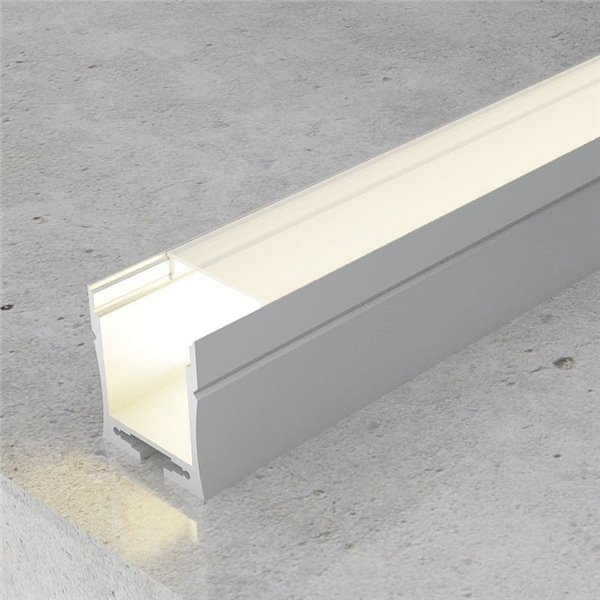 Perfil colgante de aluminio PETIT para tiras LED 2 metros (con tapas, con difusor, 23,57x27,6mm) (LM3759)