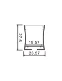 Perfil colgante de aluminio PETIT para tiras LED 2 metros (con tapas, con difusor, 23,57x27,6mm) (LM3759)