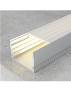 Perfil de superficie RANDO de aluminio para tiras LED 2 metros, con grapas, tapas y difusor, 20x15mm, LM3757