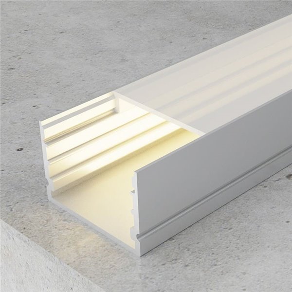 Perfil de superficie RANDO de aluminio para tiras LED 2 metros, con grapas, tapas y difusor, 20x15mm, LM3757