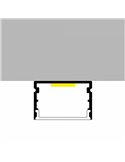 Perfil de superficie RANDO de aluminio para tiras LED 2 metros, con grapas, tapas y difusor, 20x15mm, LM3757