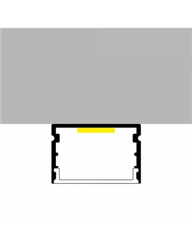 Perfil de superficie RANDO de aluminio para tiras LED 2 metros, con grapas, tapas y difusor, 20x15mm, LM3757