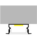 Perfil empotrable de aluminio HIEG para tiras LED 2 metros, con grapas, tapas y difusor, 26x10mm, LM3755