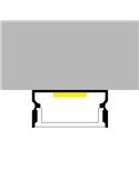 Perfil de superficie de aluminio SINO para tiras LED 2 metros, con grapas, con tapas, con difusor, 20x10mm, LM3753
