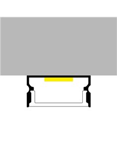 Perfil de superficie de aluminio SINO para tiras LED 2 metros, con grapas, con tapas, con difusor, 20x10mm, LM3753 2