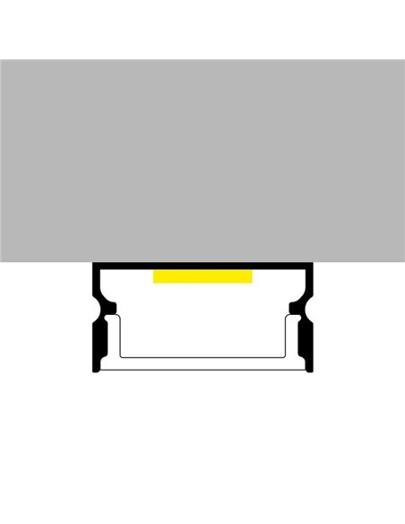 Perfil de superficie de aluminio SINO para tiras LED 2 metros, con grapas, con tapas, con difusor, 20x10mm, LM3753