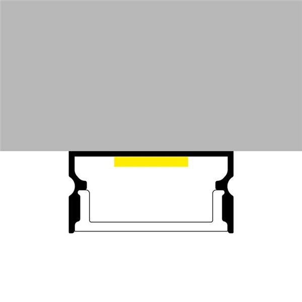 Perfil de superficie de aluminio SINO para tiras LED 2 metros, con grapas, con tapas, con difusor, 20x10mm, LM3753