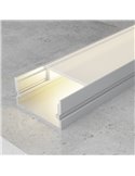 Perfil de superficie de aluminio SINO para tiras LED 2 metros, con grapas, con tapas, con difusor, 20x10mm, LM3753