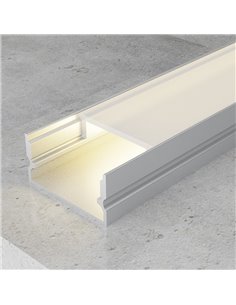 Perfil de superficie de aluminio SINO para tiras LED 2 metros, con grapas, con tapas, con difusor, 20x10mm, LM3753