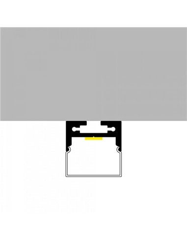 Profilé de suspension ROPE II sans conduit pour rubans LED de 2 mètres (avec embouts, avec diffuseur, 20x20 mm), LM3751