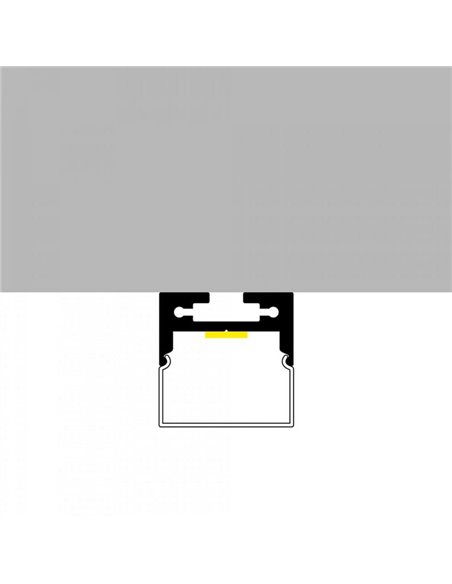 Profilé de suspension ROPE II sans conduit pour rubans LED de 2 mètres (avec embouts, avec diffuseur, 20x20 mm), LM3751