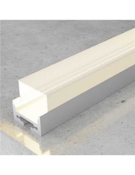 Perfil de suspensão ROPE II sem conduíte para fitas de LED de 2 metros (com terminais, com difusor, 20x20mm), LM3751