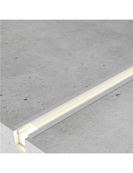 Perfil empotrable para tiras estrechas de LED SOR aluminio con difusor y accesorios 2 metros, 17x13mm