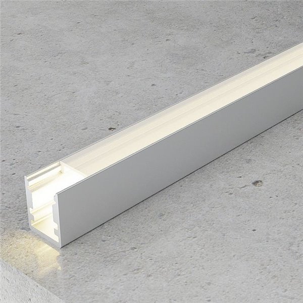 Perfil superficie para tiras LED FIX aluminio con difusor y accesorios 2 metros, 13x10mm