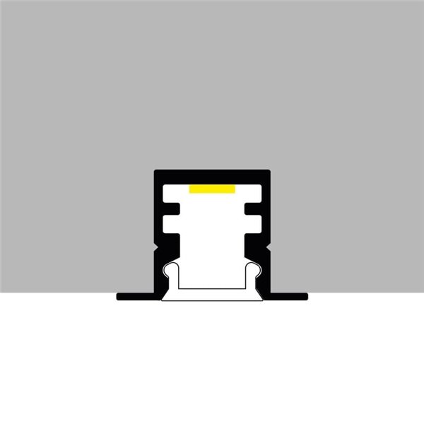 Perfil empotrable para tiras LED RATE aluminio con difusor y accesorios 2 metros, 15,6x10mm