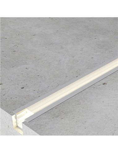 Perfil empotrable para tiras LED RATE aluminio con difusor y accesorios 2 metros, 15,6x10mm