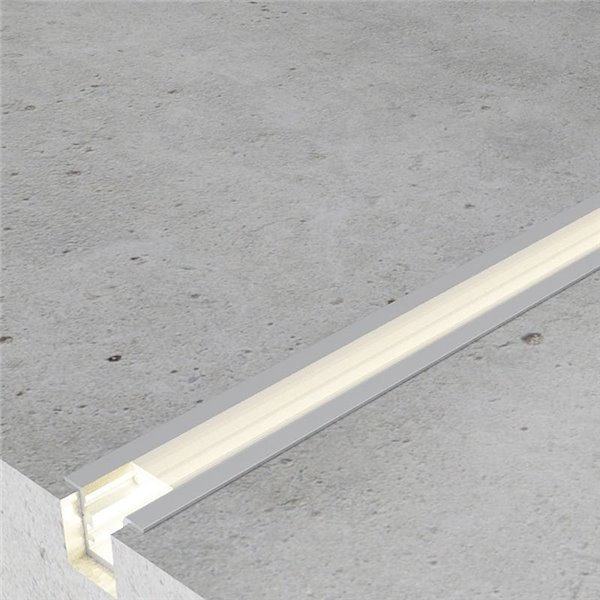 Perfil empotrable para tiras LED RATE aluminio con difusor y accesorios 2 metros, 15,6x10mm