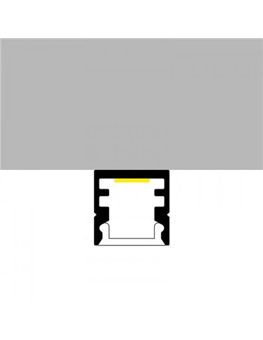 Perfil superficie para tiras LED NANO aluminio con difusor y accesorios 2 metros, 10x10mm