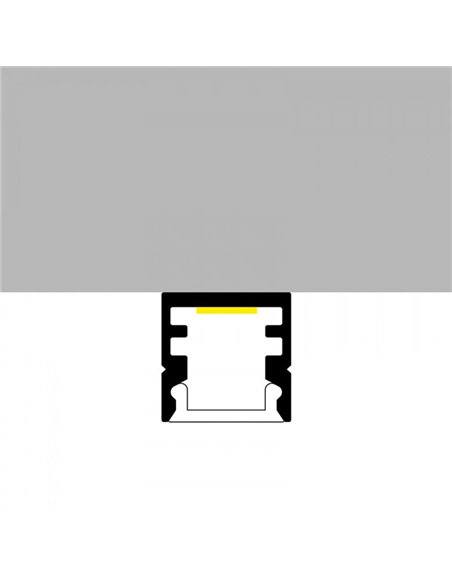 Perfil de superfície para fitas de LED NANO, em alumínio com difusor e acessórios, 2 metros, 10x10mm