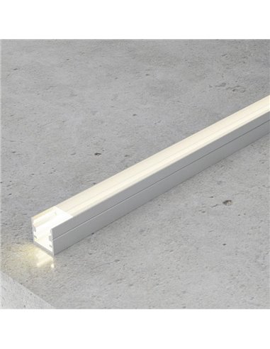 Perfil superficie para tiras LED NANO aluminio con difusor y accesorios 2 metros, 10x10mm
