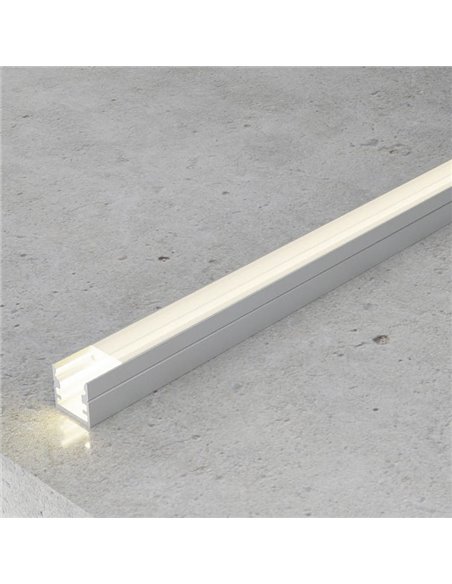 Perfil superficie para tiras LED NANO aluminio con difusor y accesorios 2 metros, 10x10mm