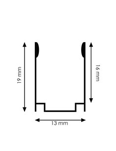Perfil de aluminio U para neón LED RGB 24V/220V en techo o pared, 2 metros, 19x13mm (LM3375) 2