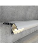 Perfil de aluminio especial escaleras con peldaño 2 metros, incluye tapas y difusor, 66x26mm (LM3371)