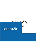 Perfil de aluminio especial escaleras con peldaño 2 metros, incluye tapas y difusor, 66x26mm (LM3371)