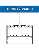 Perfil de aluminio colgante con canalización ORUS 2 metros, para techo o pared con tapas y difusor 98,7x76mm (LM3370)