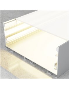 Profilé suspendu en aluminium SANTMIG de 2 mètres, comprenant des embouts et un diffuseur, 75x32mm (LM3369)