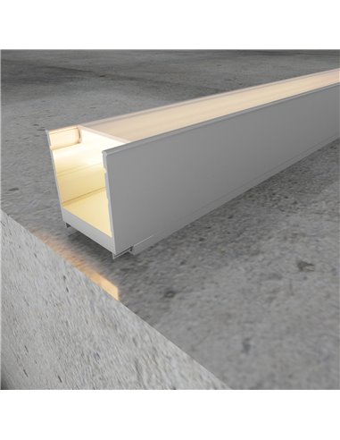 Profilé de surface MINLED de 2 mètres, complet avec embouts et diffuseur, 35x37,5 mm (LM3368)